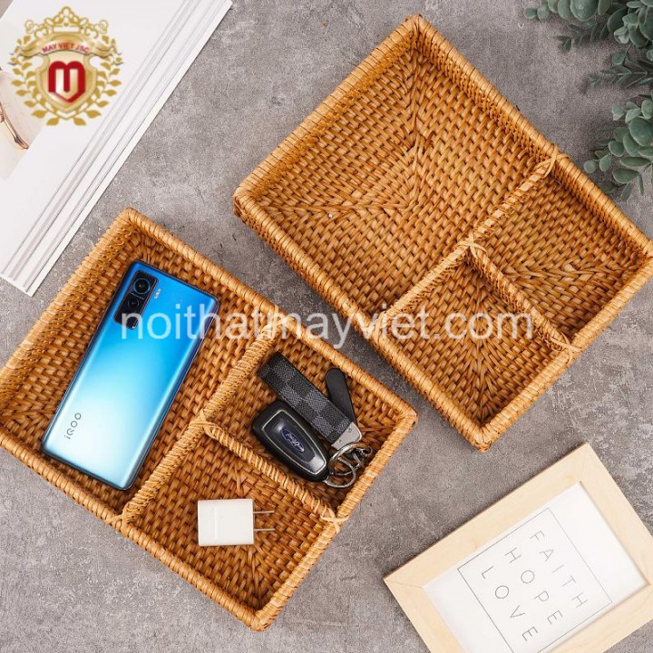 Khay Đựng Đồ Mây Tre KDMT0039